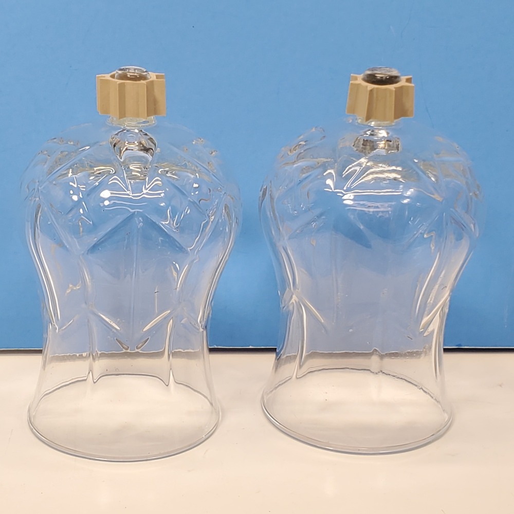Vintage Votive Cups Peg Candles Ridged Glass Home Interiors New Grippers QTY 2
